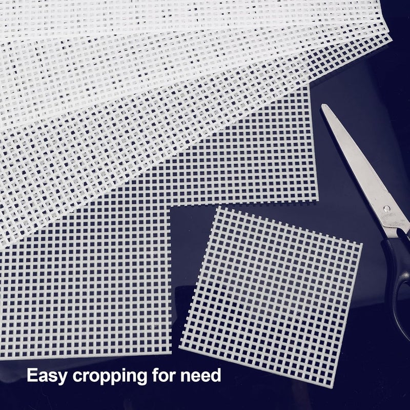 Caydo 18 Pieces 7 Count Plastic Canvas Sheets, 7 CT Clear Plastic Mesh for Cross Stitching, Making Jewelry Organizer, Knit Crochet Projects (10.5 x 13.5 Inch) - Image 5